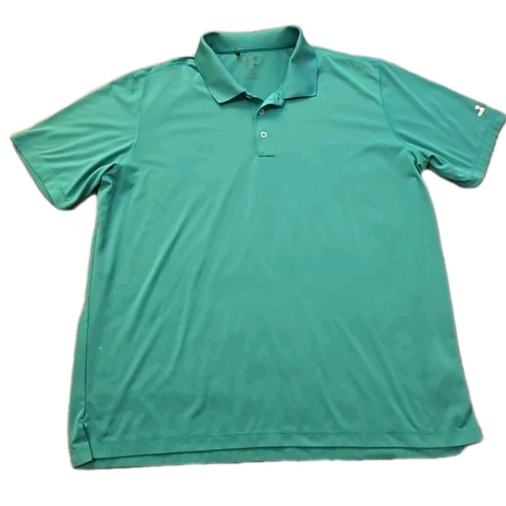 ADIDAS Golf Polo Shirt Puremotion Performance Mens 2XL Green Stretch Lightweight